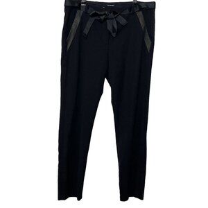 The Kooples Leather Trim Pants Women’s Size Large Black Crop Slim Fit Trouser